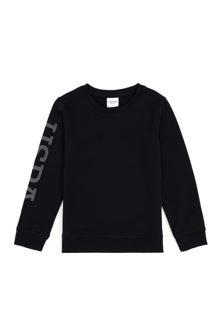 Erkek Çocuk Siyah Bisiklet Yaka Sweatshirt