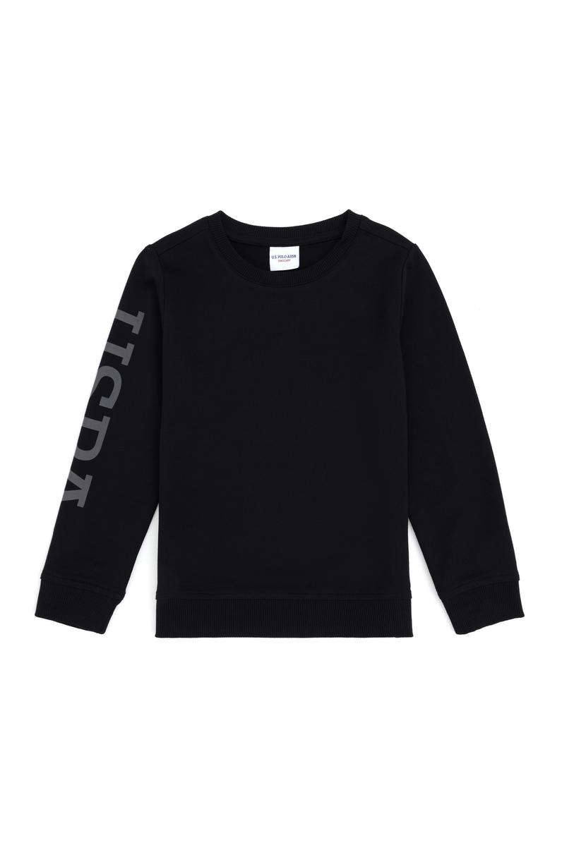 Erkek Çocuk Siyah Bisiklet Yaka Sweatshirt