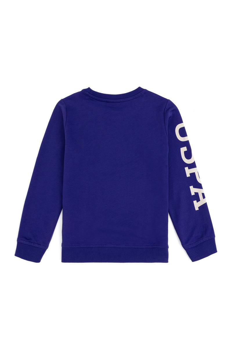 Erkek Çocuk Mor Basic Bisiklet Yaka Sweatshirt
