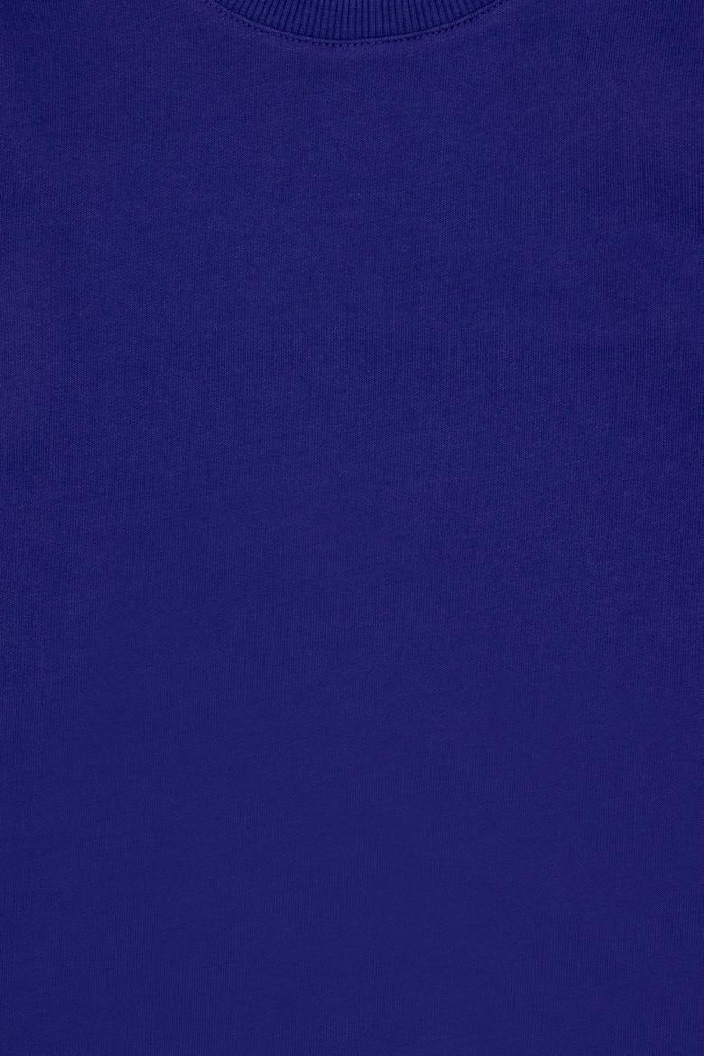 Erkek Çocuk Mor Basic Bisiklet Yaka Sweatshirt - 50293643057