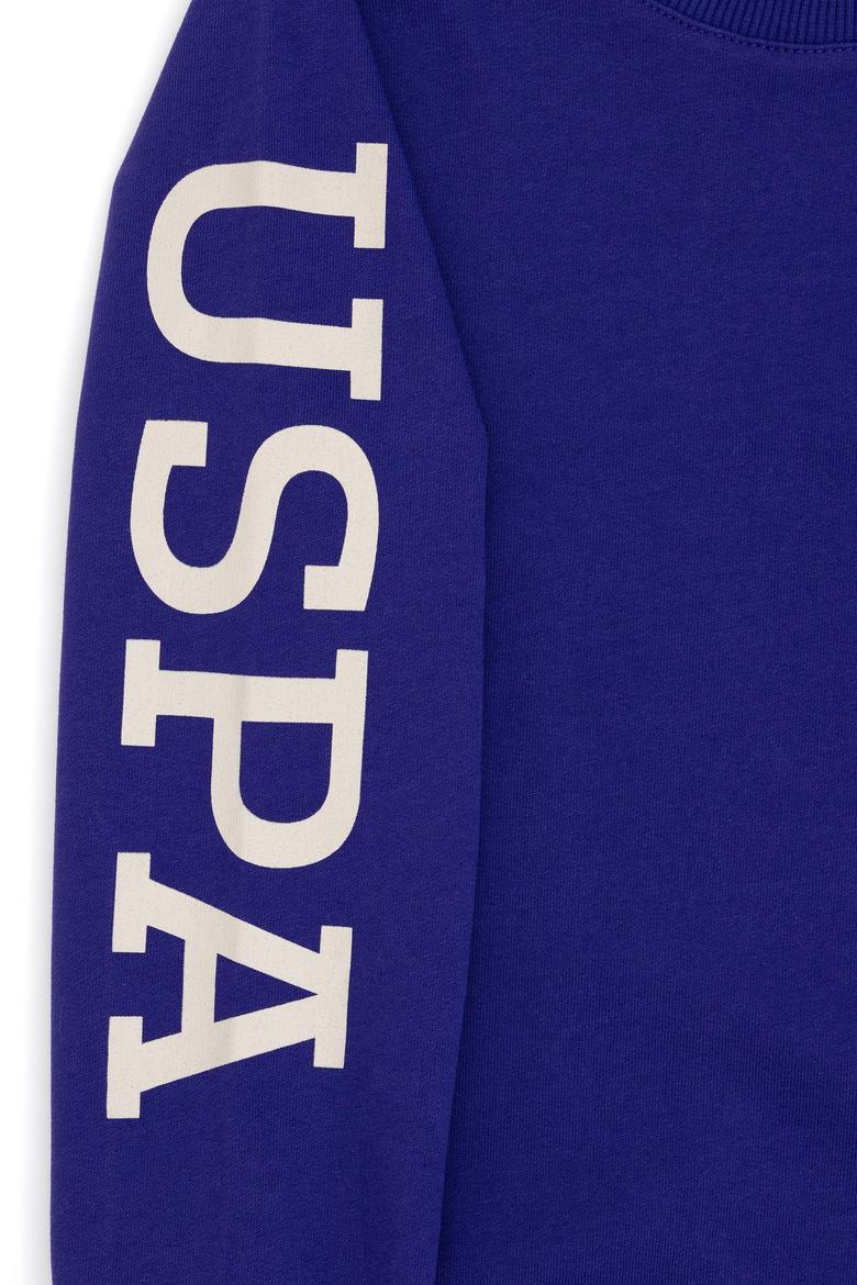 Erkek Çocuk Mor Basic Bisiklet Yaka Sweatshirt - 50293643057