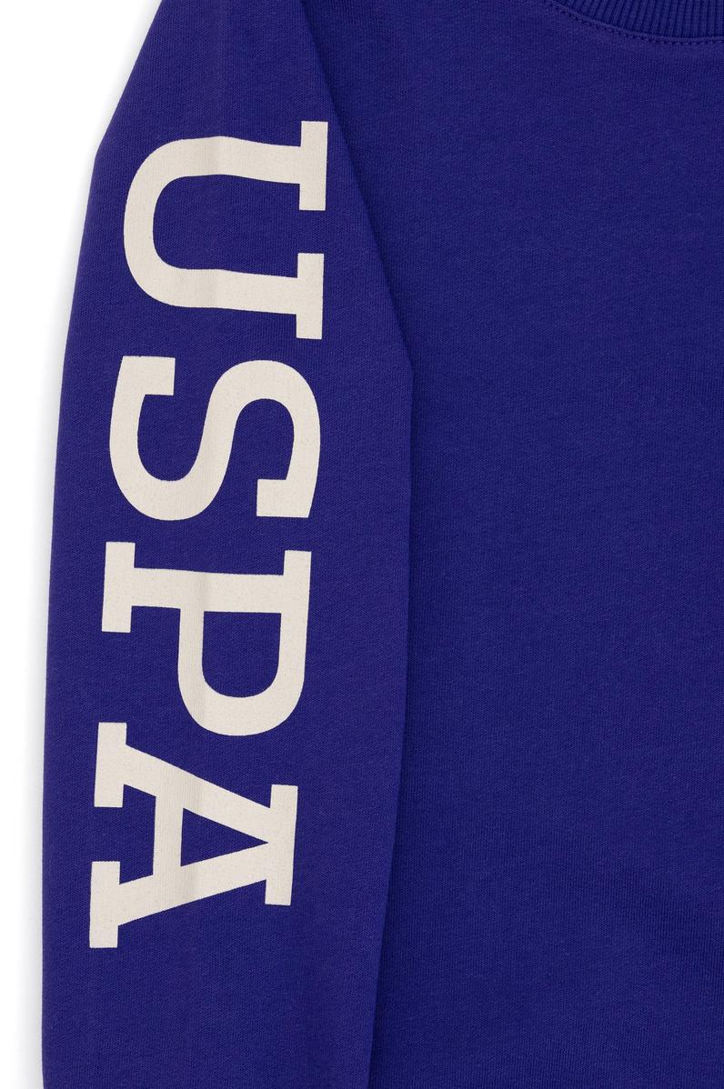 Erkek Çocuk Mor Basic Bisiklet Yaka Sweatshirt