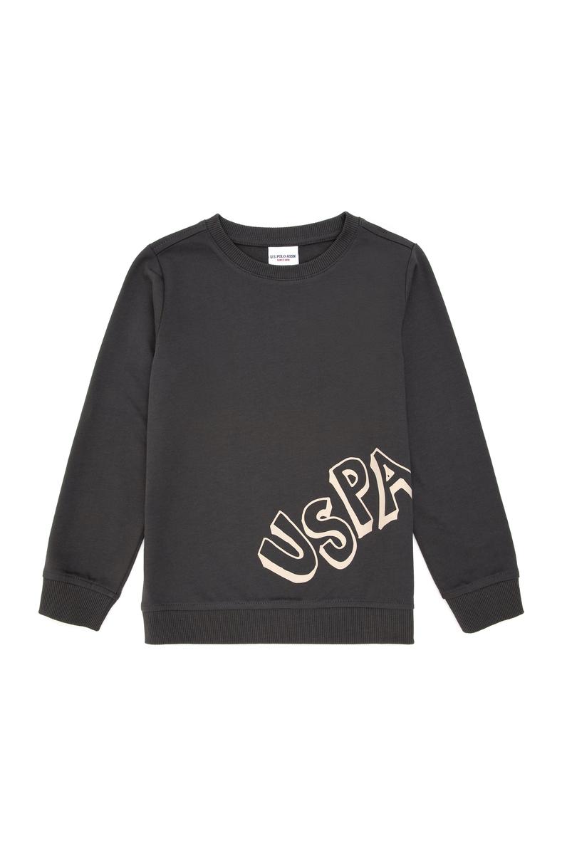 Erkek Çocuk Antrasit Bisiklet Yaka Sweatshirt