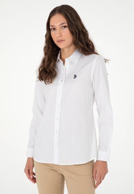 Kadın Beyaz Uzun Kollu Basic Gömlek - 50295639029