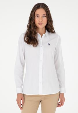 Kadın Beyaz Uzun Kollu Basic Gömlek - 50295639029