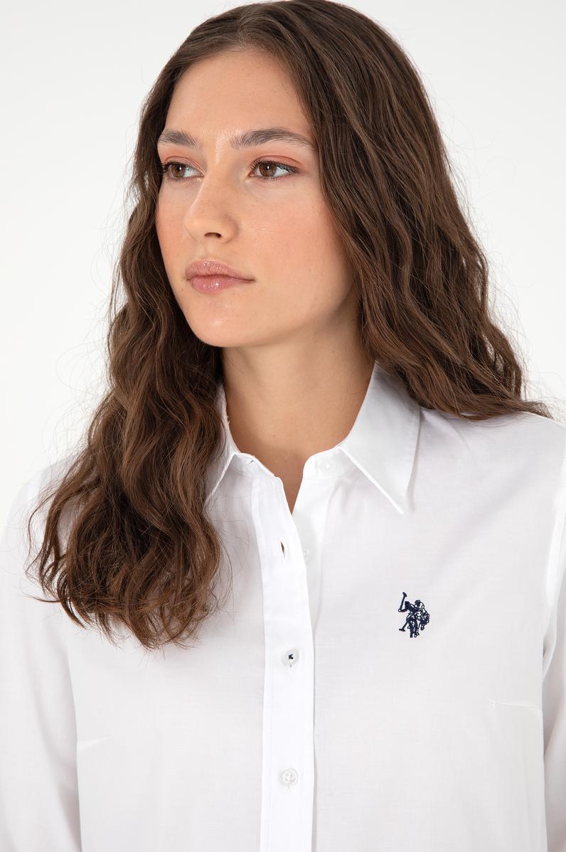 Kadın Beyaz Uzun Kollu Basic Gömlek