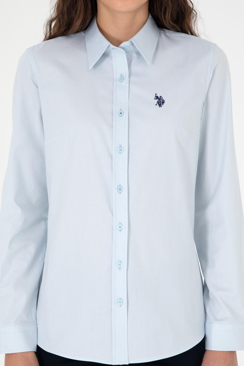 Kadın Açık Mavi Uzun Kollu Basic Gömlek - 50295639003