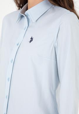 Kadın Açık Mavi Uzun Kollu Basic Gömlek - 50295639003