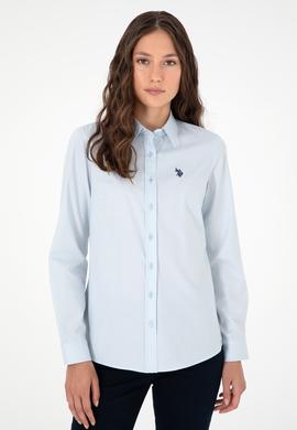 Kadın Açık Mavi Uzun Kollu Basic Gömlek - 50295639003