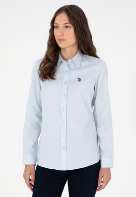 Kadın Açık Mavi Uzun Kollu Basic Gömlek - 50295639003