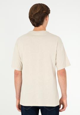 Erkek Comfort Fit Bisiklet Yaka Taş Tişört - 50294322031