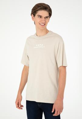 Erkek Comfort Fit Bisiklet Yaka Taş Tişört - 50294322031