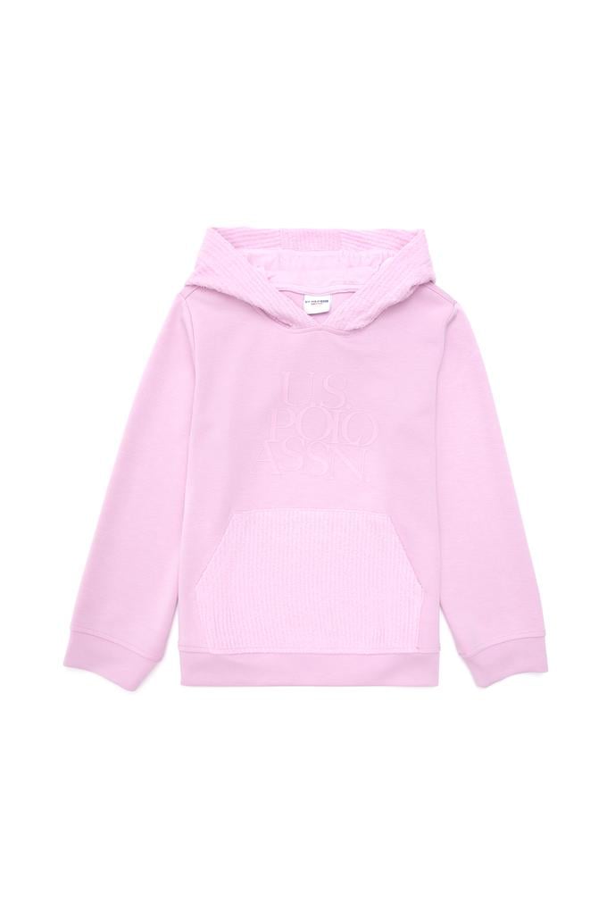 Kız Çocuk Pembe Kapüşonlu Sweatshirt
