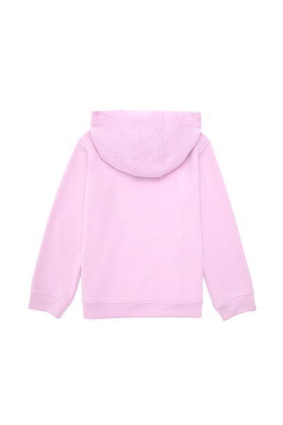 Kız Çocuk Pembe Kapüşonlu Sweatshirt