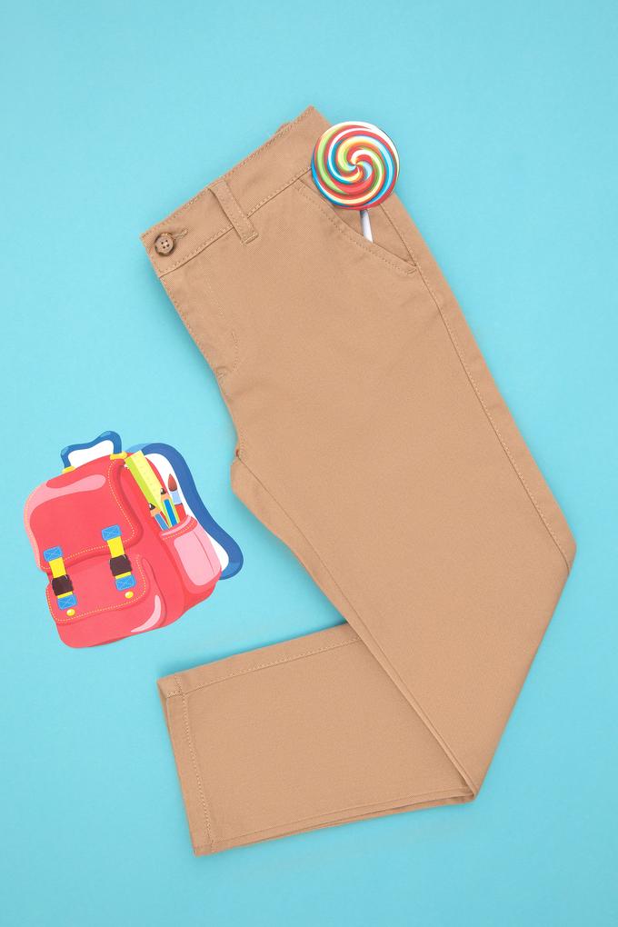 Erkek Çocuk Camel Kanvas Pantolon
