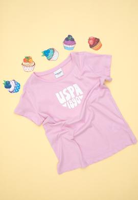 Kız Çocuk Pembe Basic Tişört - 50294756013