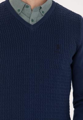 Erkek İndigo Basic Kazak - 50224991077