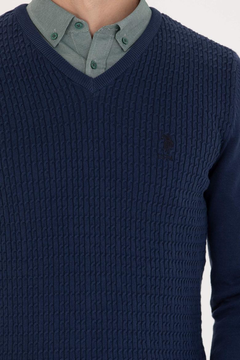 Erkek İndigo Basic Kazak - 50224991077