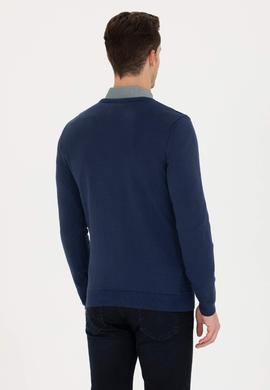 Erkek İndigo Basic Kazak - 50224991077