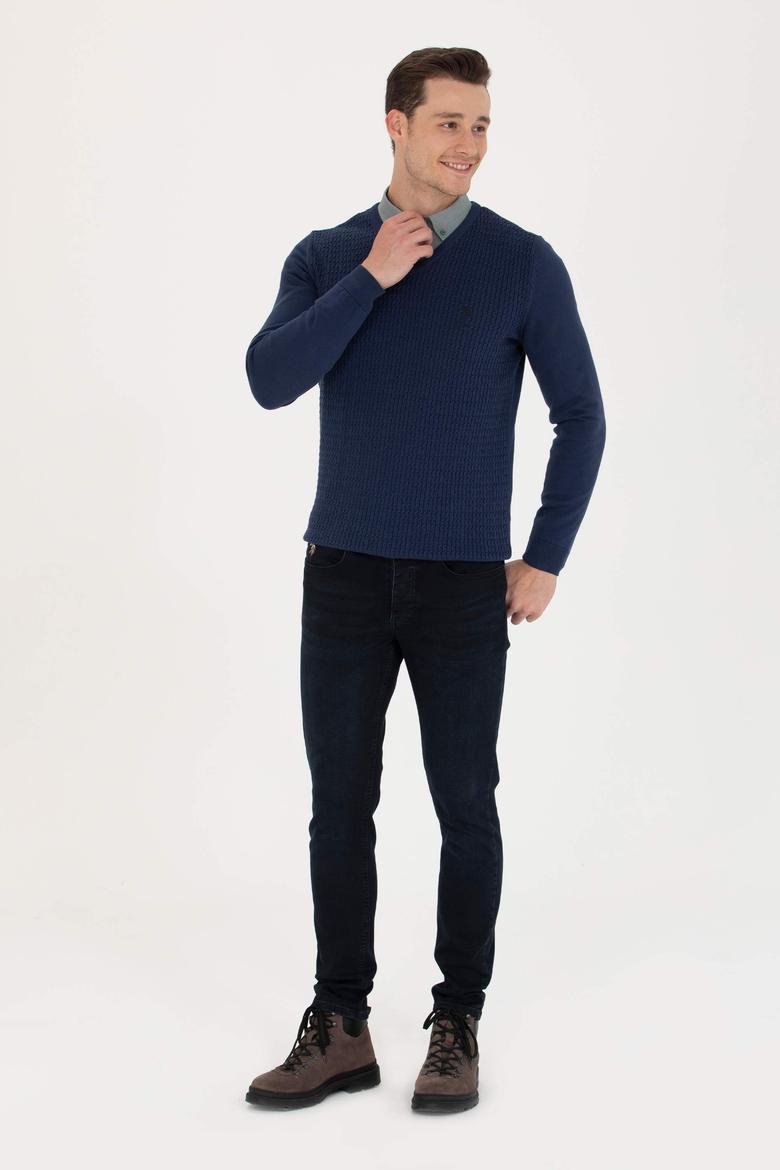 Erkek İndigo Basic Kazak - 50224991077