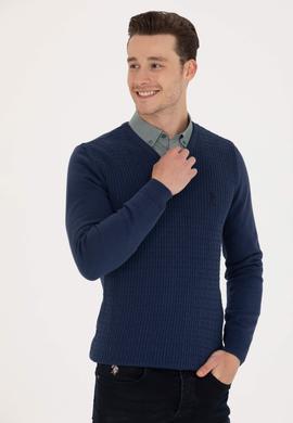 Erkek İndigo Basic Kazak - 50224991077