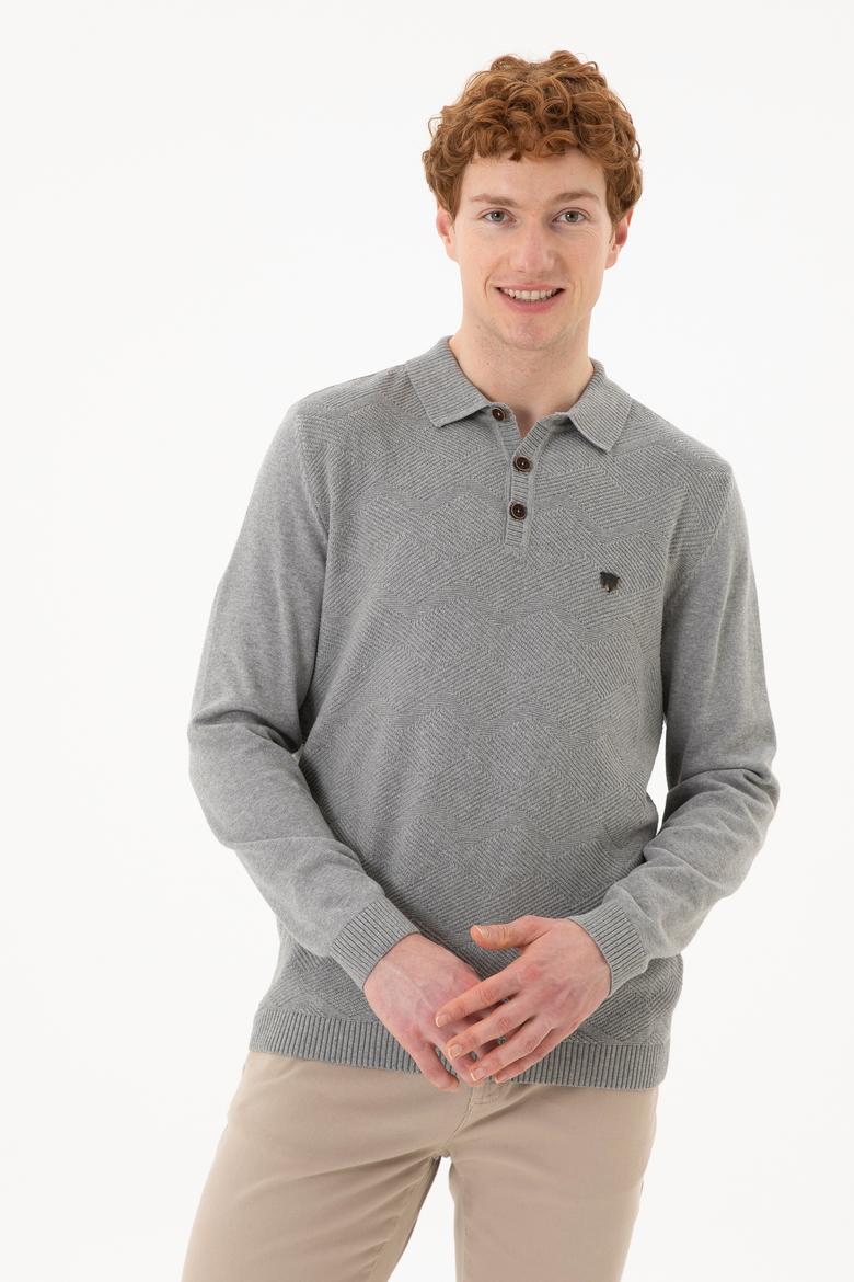 Erkek Gri Melanj Kazak - 50253695017