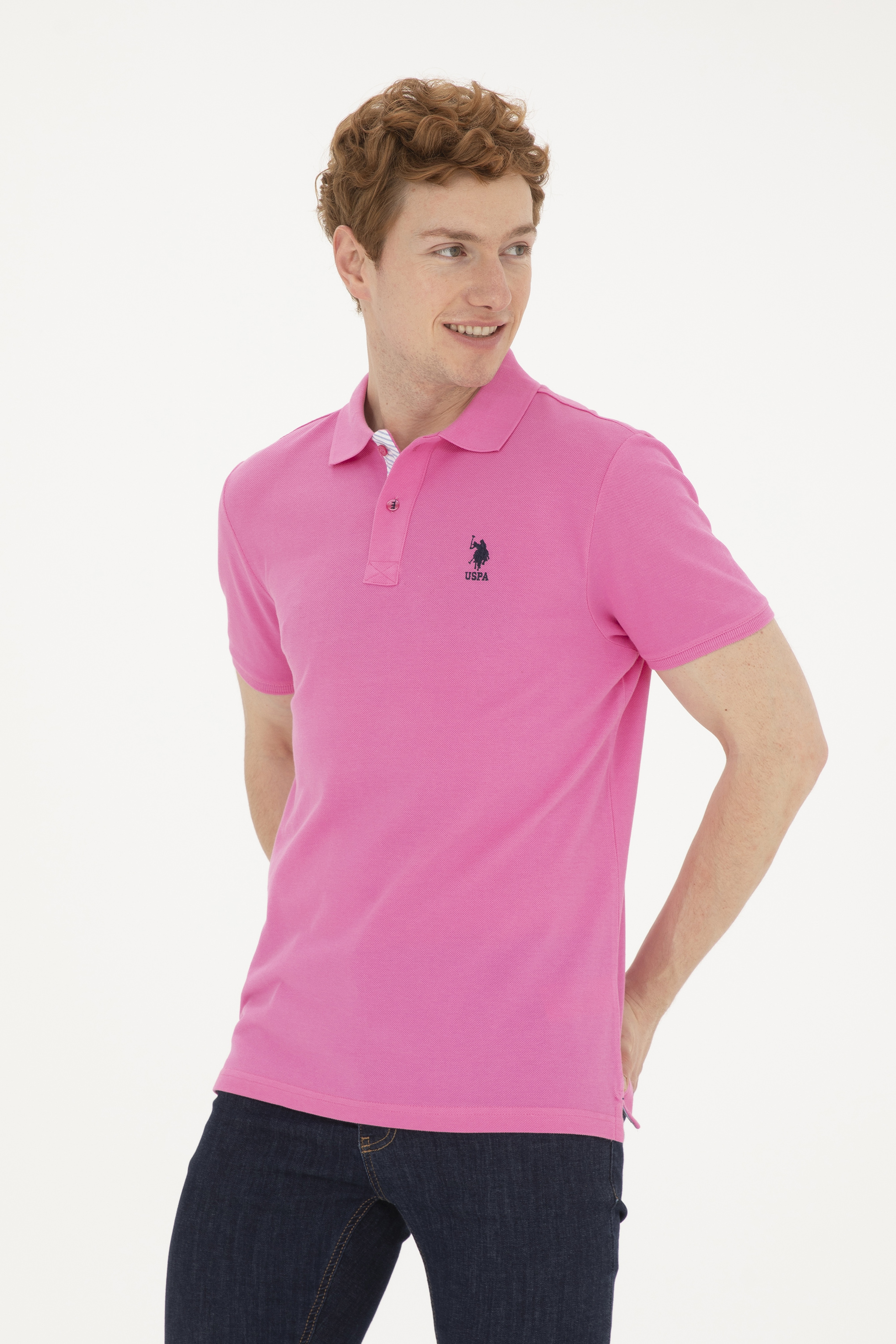 Erkek Pembe Basic Tişört