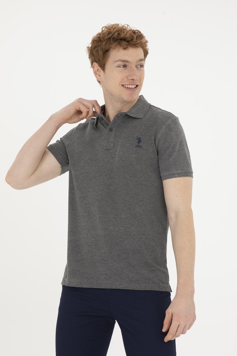 Erkek Antrasit Melanj Basic Tişört - 50263238489