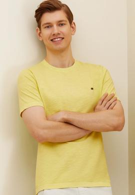 Erkek Neon Sarı Basic Tişört - 50263476108