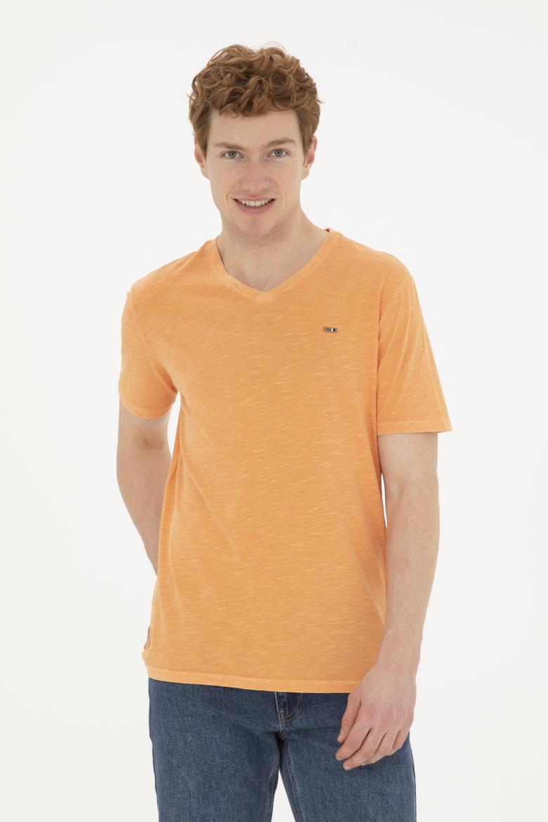 Erkek Turuncu Basic Tişört - 50263476142