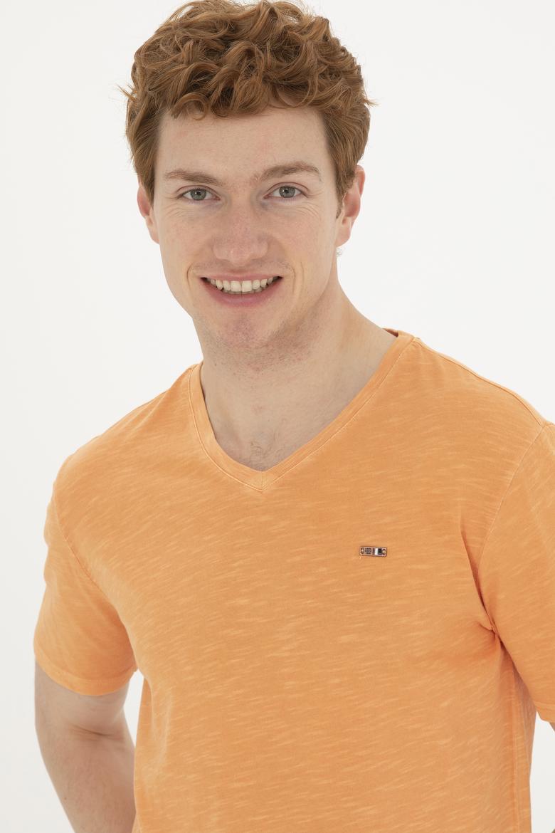 Erkek Turuncu Basic Tişört - 50263476142