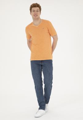 Erkek Turuncu Basic Tişört - 50263476142