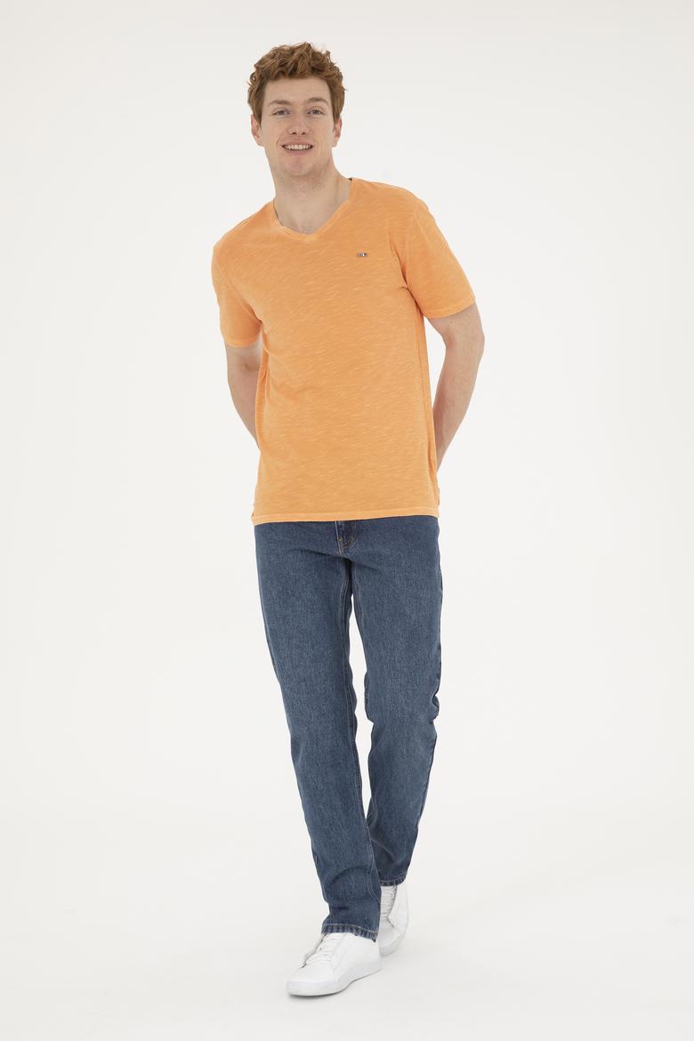 Erkek Turuncu Basic Tişört - 50263476142