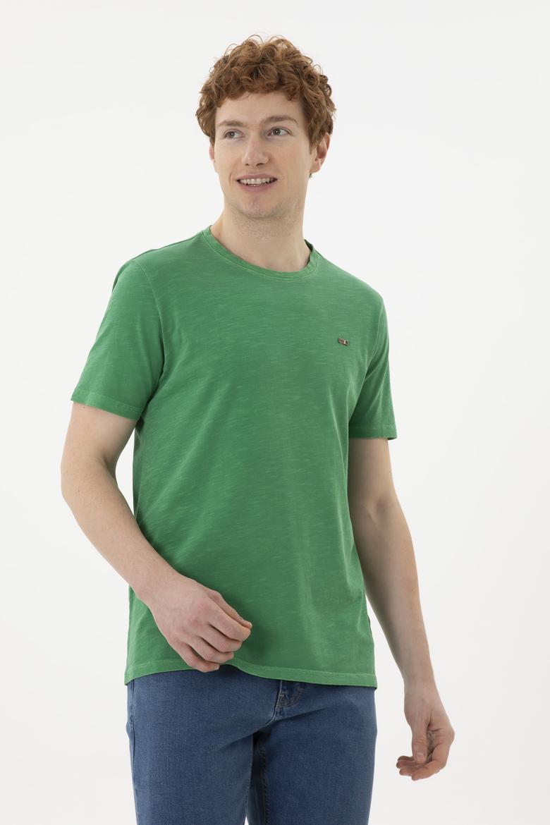 Erkek Yeşil Basic Tişört - 50263476134