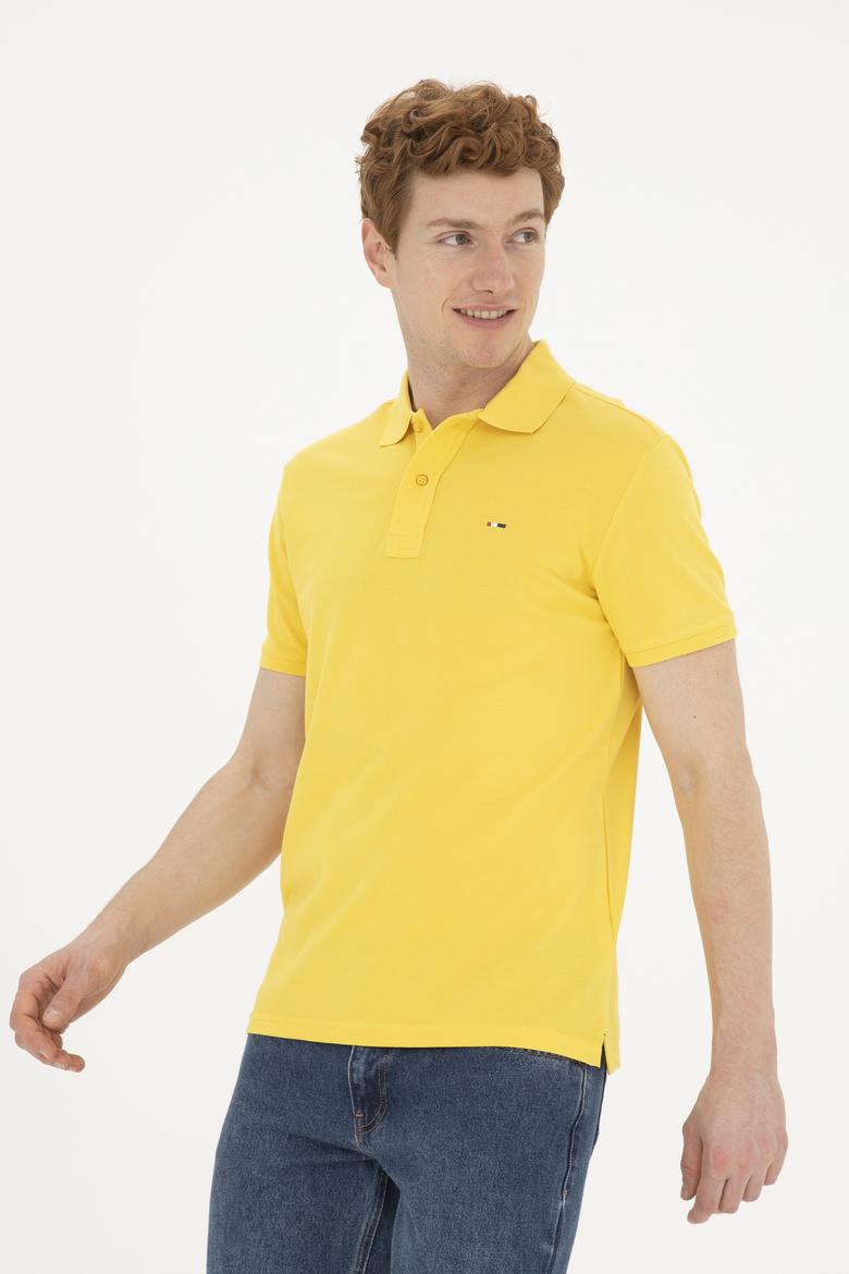 Erkek Sarı Basic Tişört - 50267011208