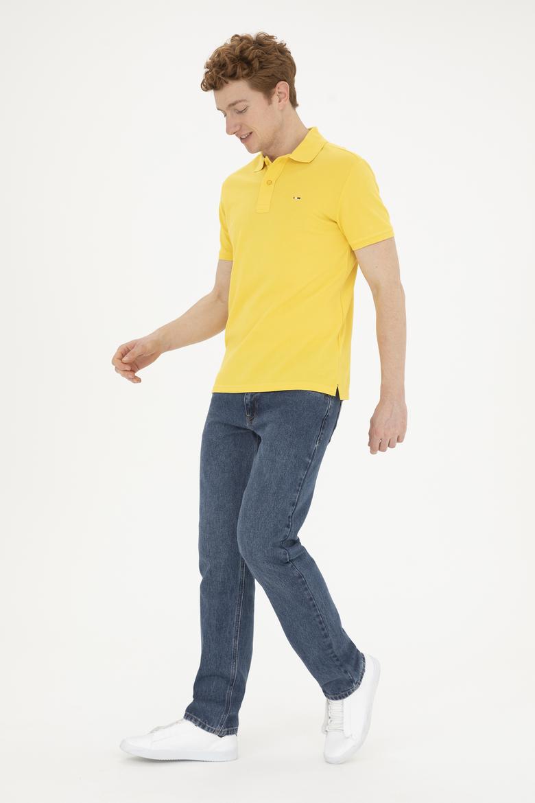 Erkek Sarı Basic Tişört - 50267011208