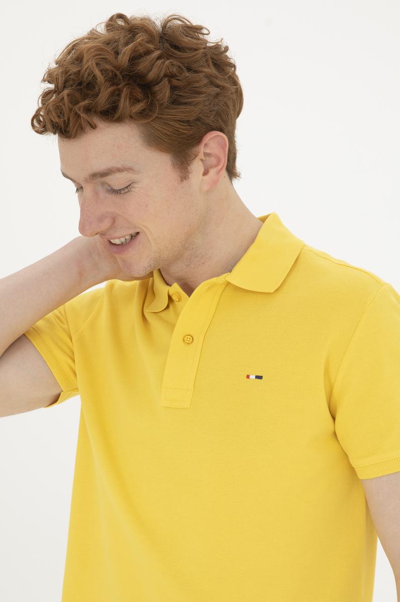 Erkek Sarı Basic Tişört