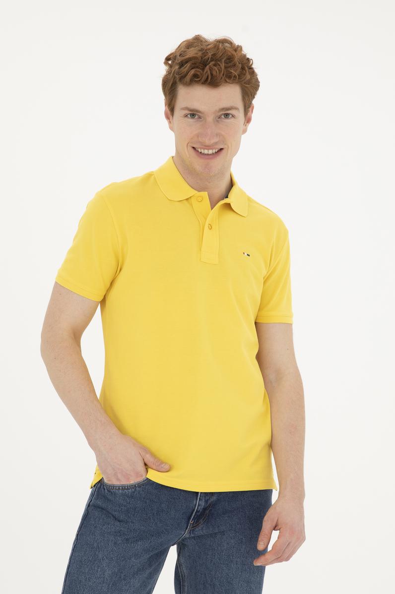 Erkek Sarı Basic Tişört