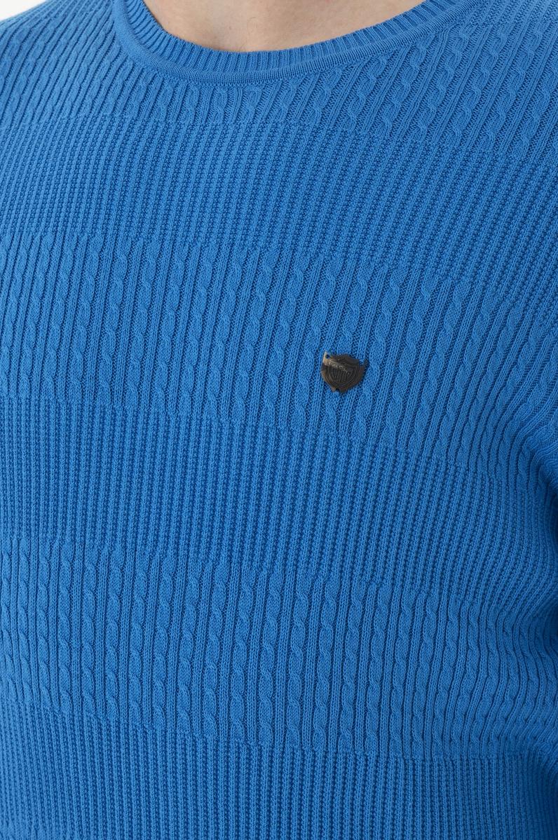 Erkek Kobalt Mavi Kazak