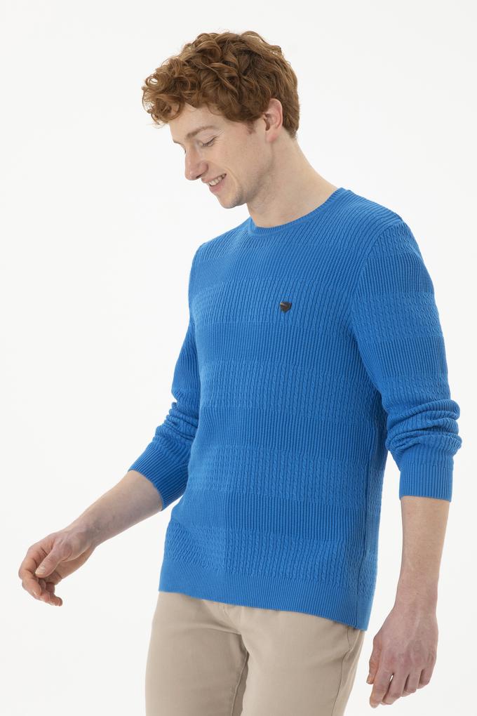 Erkek Kobalt Mavi Kazak