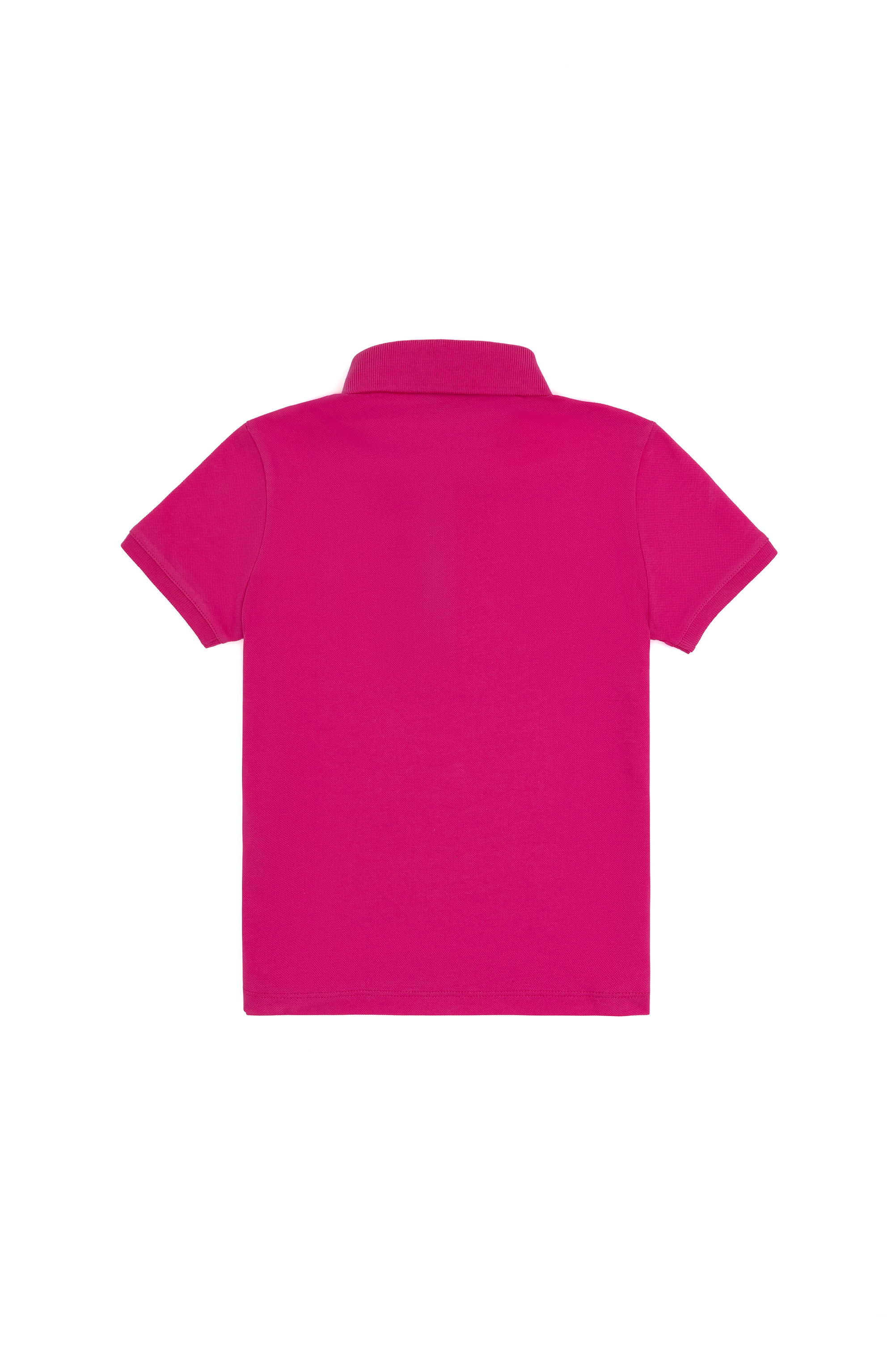 Kız Çocuk Fuşya Polo Yaka Basic Tişört - Image 3