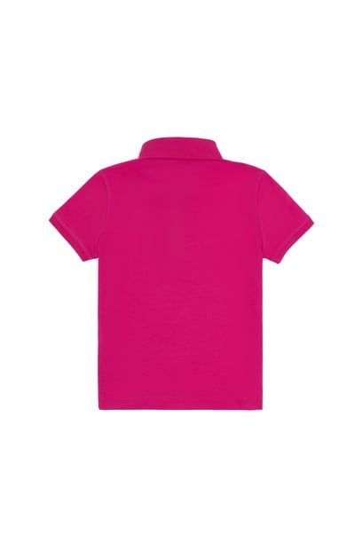 Kız Çocuk Fuşya Polo Yaka Basic Tişört