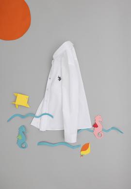 Kız Çocuk Beyaz Uzun Kollu Gömlek - 50284007001