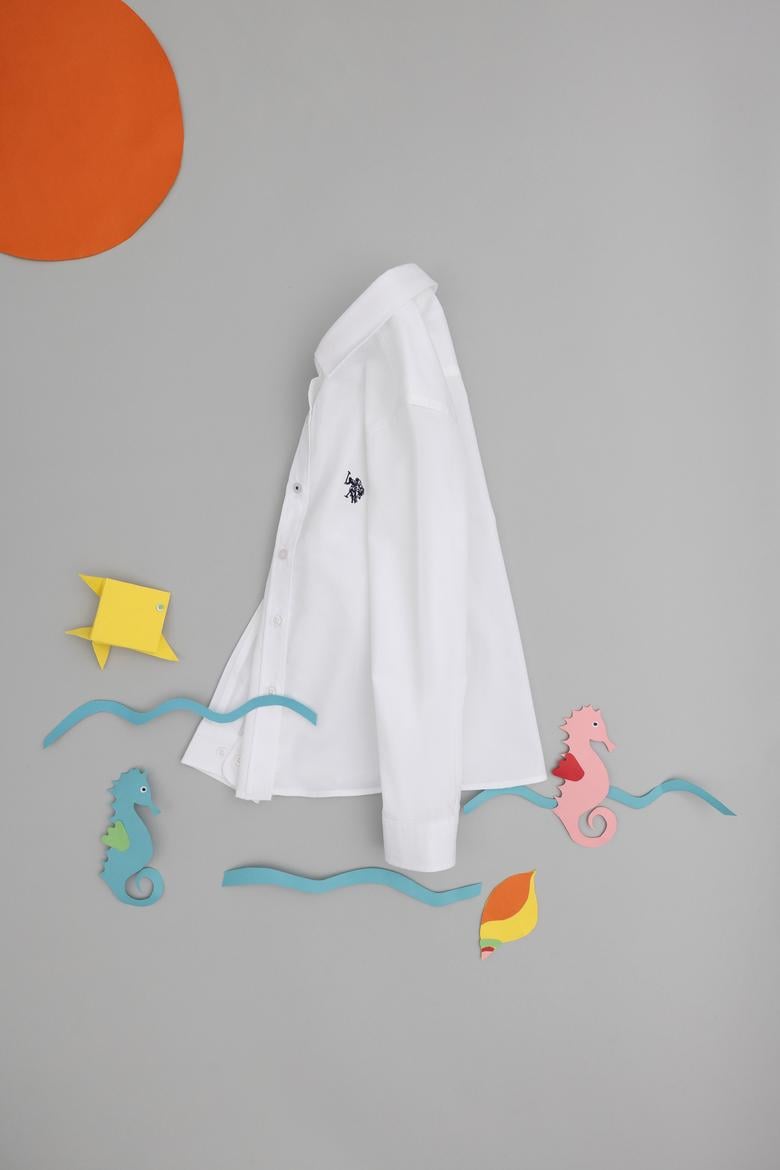 Kız Çocuk Beyaz Uzun Kollu Gömlek