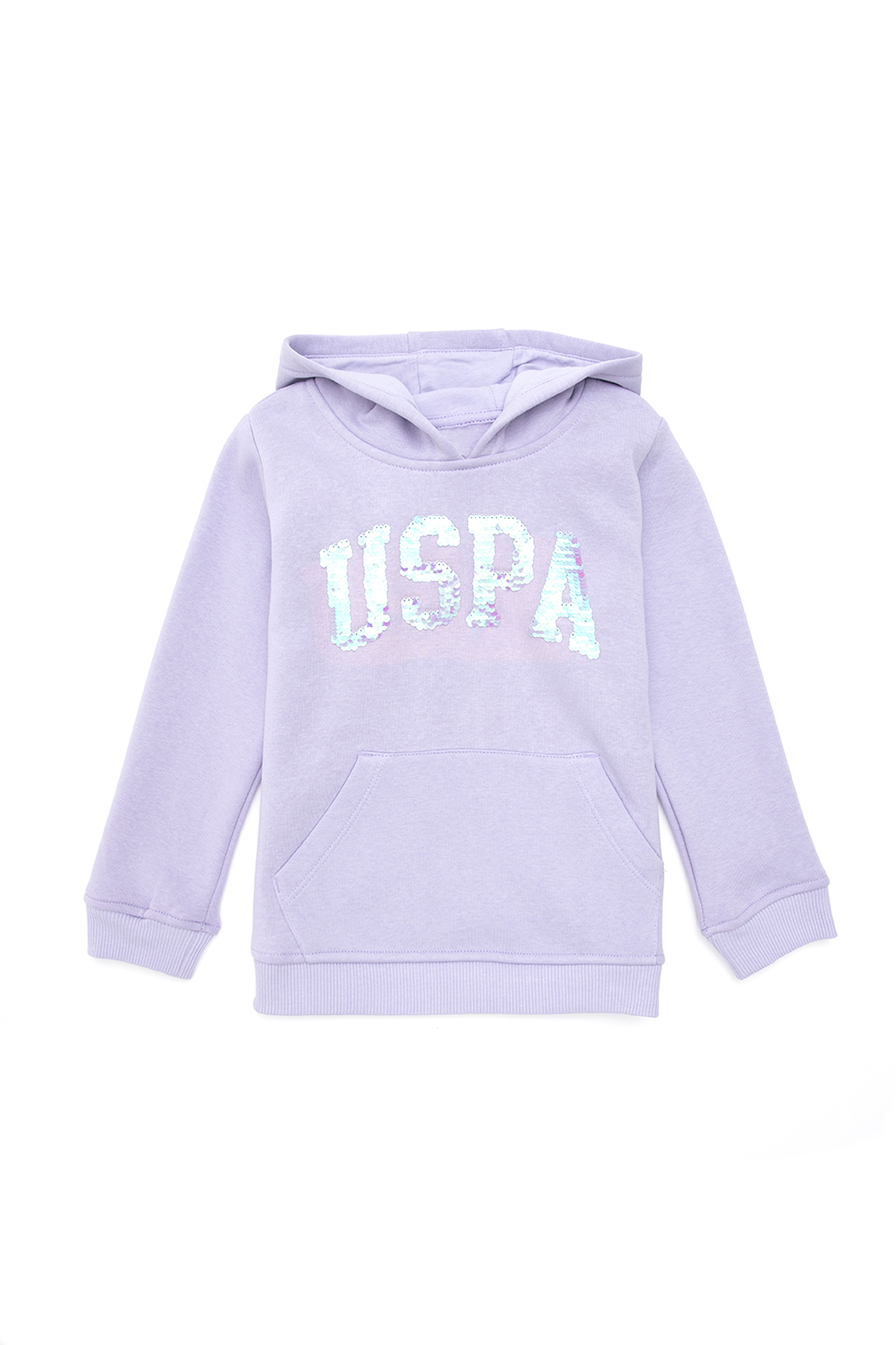 Kız Çocuk Lila Kapüşonlu Basic Sweatshirt