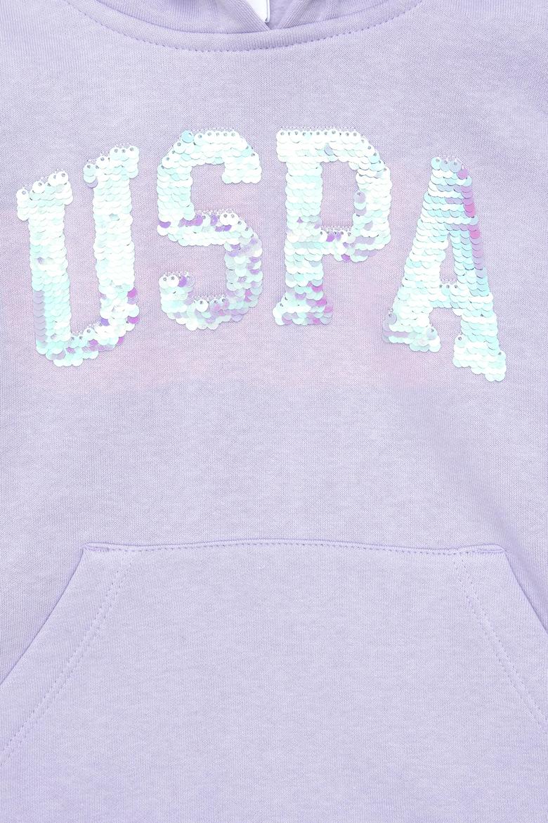 Kız Çocuk Lila Kapüşonlu Basic Sweatshirt - 50292512114