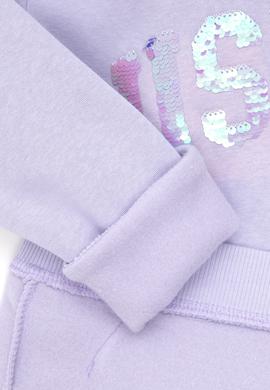 Kız Çocuk Lila Kapüşonlu Basic Sweatshirt - 50292512114