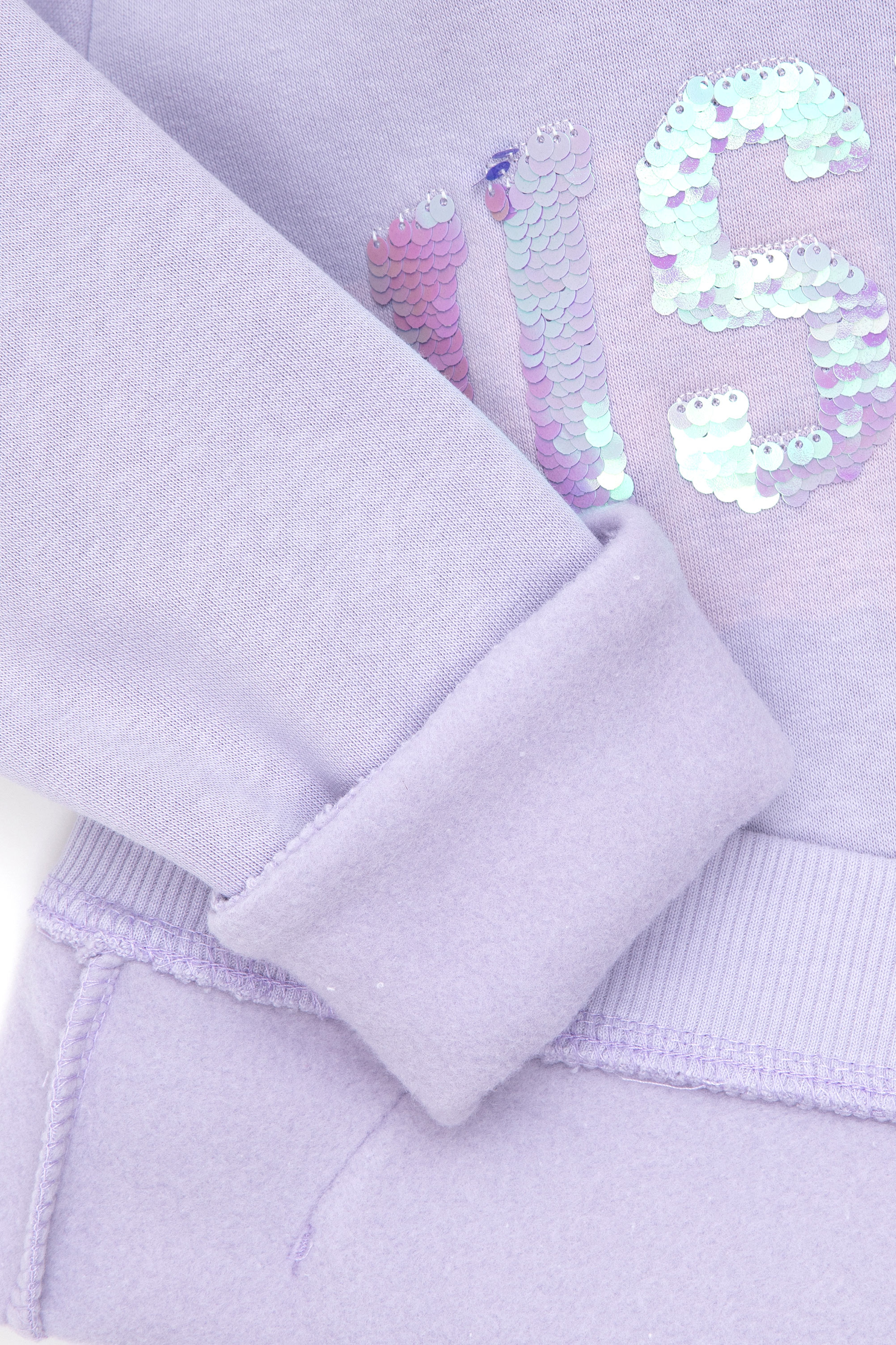 Kız Çocuk Lila Kapüşonlu Basic Sweatshirt