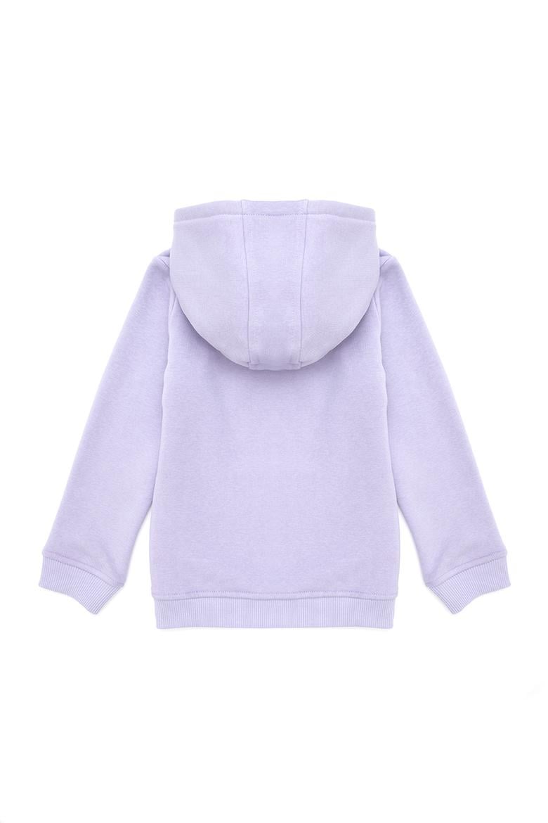 Kız Çocuk Lila Kapüşonlu Basic Sweatshirt - 50292512114