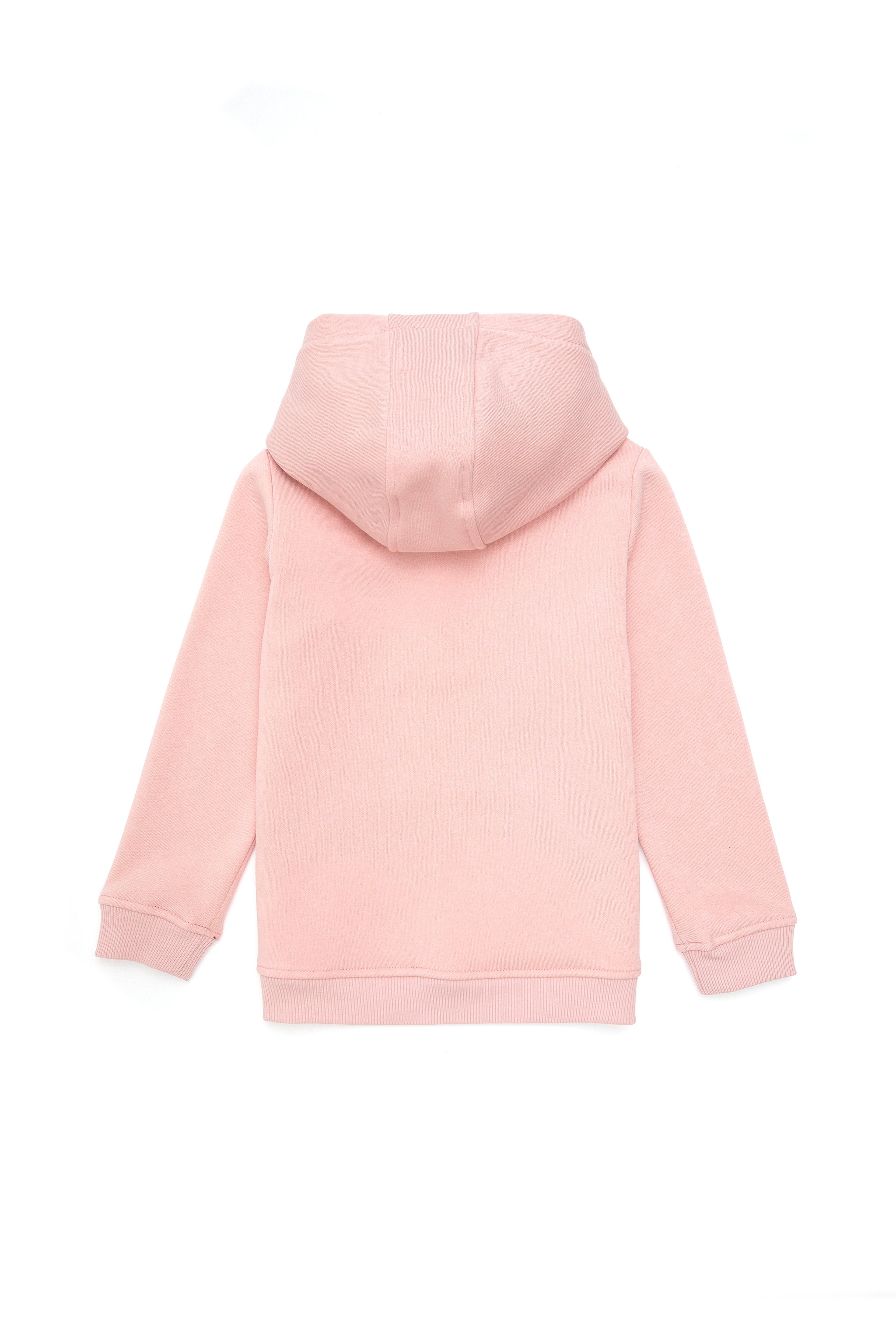 Kız Çocuk Toz Pembe Kapüşonlu Basic Sweatshirt